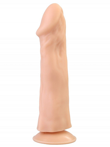 Реалистичный вибратор телесного цвета с присоской и выносным пультом Сумерки богов 104-27 CD DD (19,5 см)