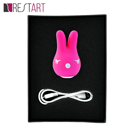 Ярко-розовый вибростимулятор с ушками RestArt Bunny RA-306