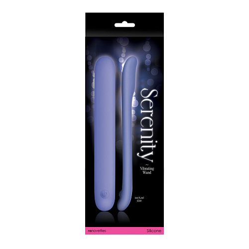 Голубой плоский гнущийся вибромассажёр NS Novelties Serenity NSN-0204-17 (20,3 см)