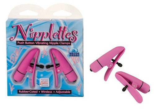 Розовые вибро-клипсы для груди California Exotic Novelties NIPPLETTES SE-2589-04-3