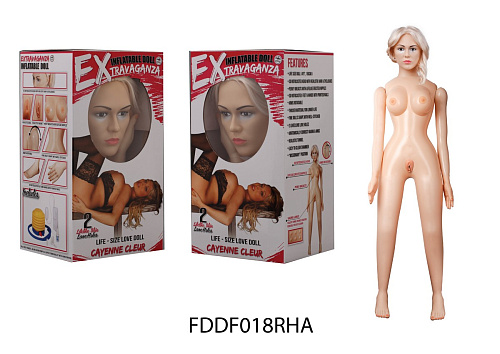 Кукла надувная телесного цвета с вибрацией в полный рост NMC «Кайенн Клёр»  FDDF018RHA