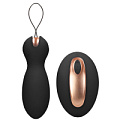 Чёрные вагинальные шарики с пультом ДУ Shots Media BV Purity ELE017BLK
