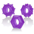 Набор из 3 фиолетовых колец на пенис California Exotic Novelties Reversible Ring Set SE-1433-14-2