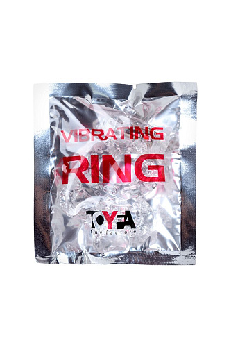 Прозрачное эрекционное кольцо с вибратором  и подхватом ToyFa 818037-1