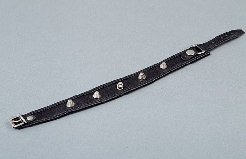 Чёрный узкий ошейник с окантовкой Подиум Р299