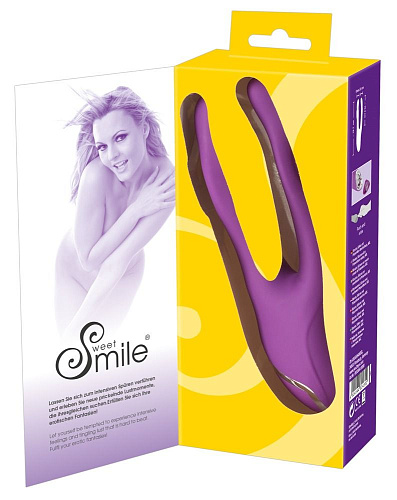 Вибромассажёр с двумя отростками фиолетового цвета Orion Sweet Smile Double Vibrator 05930440000 (18,7 см)