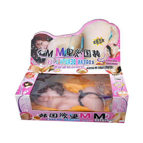 Телесного цвета мастурбатор c вибрацией в форме женского тела с анусом и вагиной Baile BM-00900T25