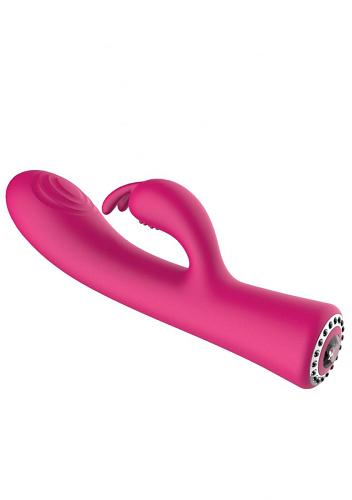 Розовый вибромассажёр-кролик Shots Media BV Lux DIS004PNK (20 см)
