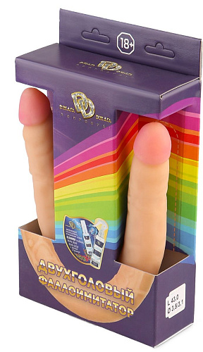 Телесный двухсторонний фаллоимитатор-реалистик Сумерки богов 3206-09 BX DD (54 см)