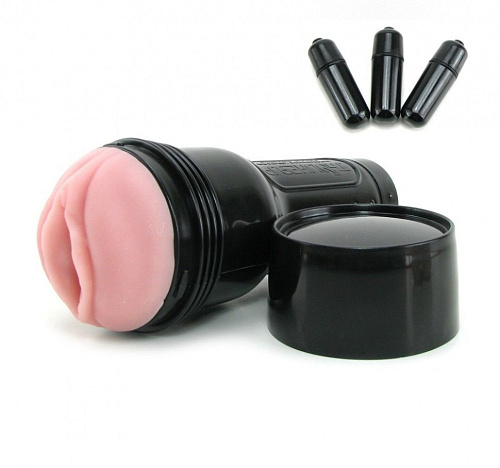 Мастурбатор-вагина розового цвета с вибрацией Fleshlight Vibro Pink Lady Touch FL734