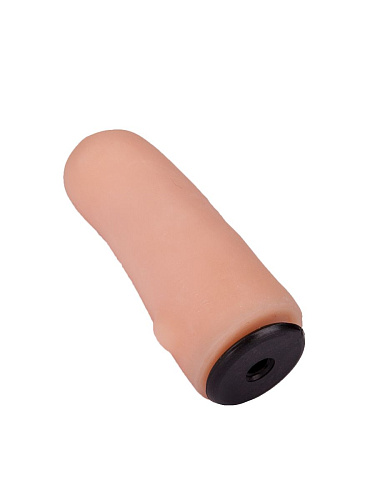 Женский страпон чёрный с чёрной насадкой и вагинальной пробкой LOVETOY (А-Полимер) 830303 (17,5 см)