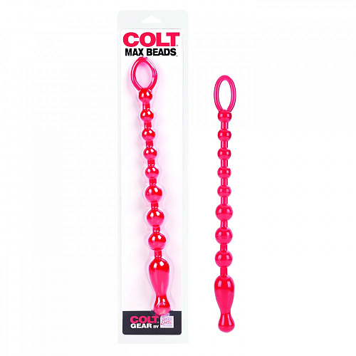 Красная анальная цепочка California Exotic Novelties Colt Max Beads SE-6899-11-2 (28 см)