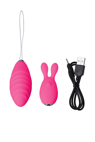 Розовый набор: вибропуля и вибронасадка на палец JOS VITA 782002