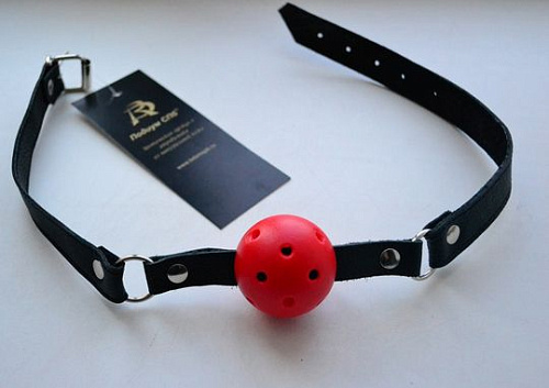 Кожаный кляп с шариком Подиум Р43А