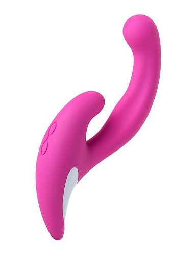 Розовый эргономичный вибратор для двойной стимуляции JOS JAVI 783016 (22 см)