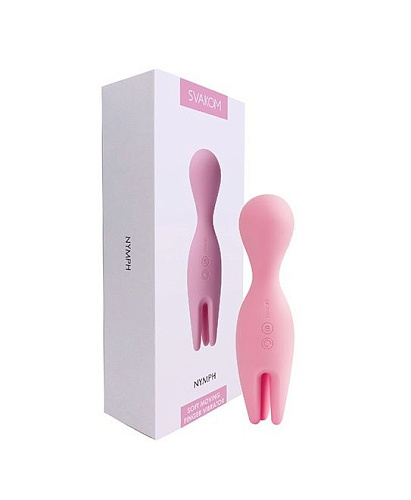 Розовый универсальный вибратор с подвижными щупальцами Svakom Nymph S22
