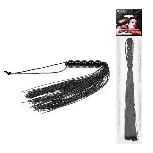 Чёрная многохвостая плеть с рукоятью-шариками Bior toys NTB-80509 (35 см)