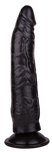 Фаллоимитатор на присоске из чёрного геля LOVETOY (А-Полимер) 400700 (17 см)