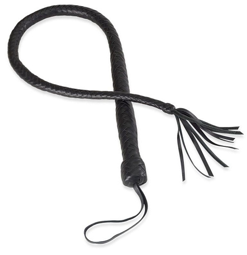 Чёрная кожаная плеть Sitabella 4018-1 (94 см)