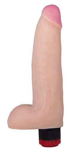 Телесный вибратор-реалистик с мошонкой LOVETOY (А-Полимер) 803600 (20 см)