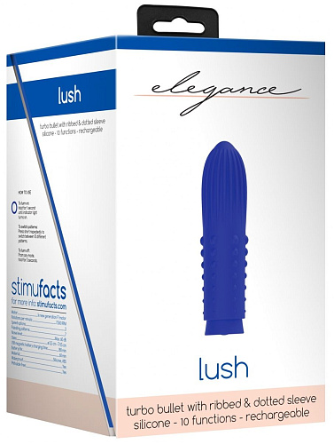 Синяя вибропуля Shots Media BV Turbo Rechargeable Bullet Lush ELE011BLU (9,8 см)