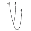 Чёрные зажимы на соски и клитор на цепочке Dream Toys DELUXE NIPPLE CLIT CLAMPS 21642
