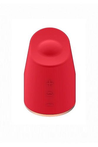 Красный клиторальный стимулятор с вибрацией и ротацией Shots Media BV Dazzling ELE009RED (6,7 см)