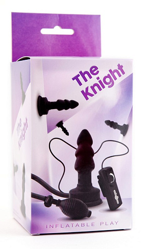 Чёрная анальная вибровтулка с функцией подкачки Seven Creations 16-44BLK-BX (10 см)