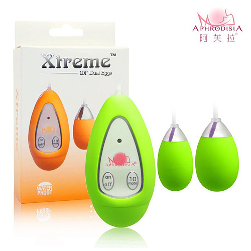 Лаймовые виброяйца Howells Xtreme 10F Dual Eggs 11603green