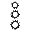 Набор из 3 чёрных эрекционных колец Dream Toys MENZSTUFF BUZZ SAW COCK RING SET 21139