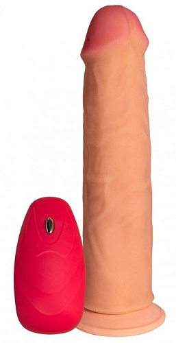 Телесный реалистичный вибратор с пультом Сумерки богов №78 3204-78 BX DD (20,5 см)