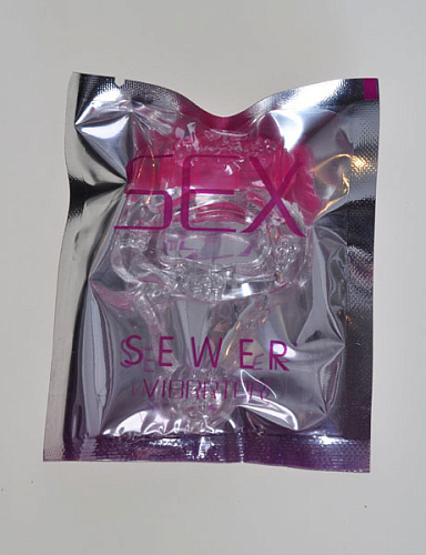 Прозрачное эрекционное кольцо с вибратором и стимуляцией клитора Sextoy 2011 00128-B-4