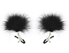 Чёрные зажимы для сосков Sportsheets и Sex Mischief Feathered Nipple Clamps SS10082