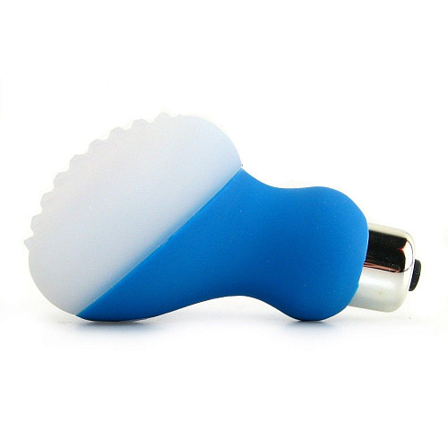 Голубой мини-вибратор со съёмной насадкой для заморозки California Exotic Novelties Posh Silicone Ice Massager Wave SE-2078-25-3