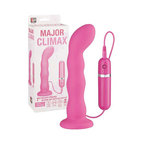 Розовый силиконовый вибратор Dream Toys Major Climax 20561 (17,8 см)
