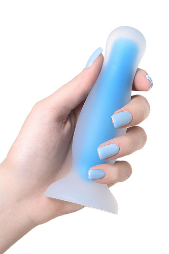 Голубая, светящаяся в темноте анальная втулка ToyFa Namor Glow 873007 (12,5 см)