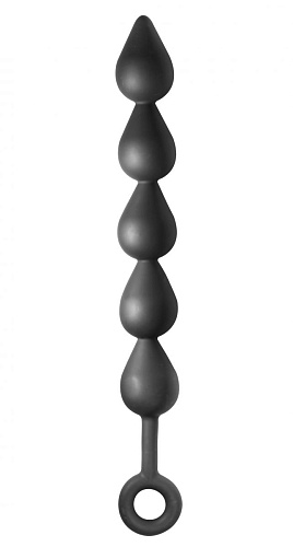 Чёрная анальная цепочка Lola toys Black Edition Anal Super Beads 4221-01lola (40 см)