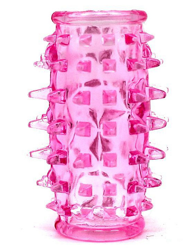 Сквозная раноцветная насадка с шипами Eroticon 31020 (7,5 см)