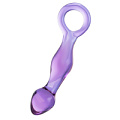 Нежно-фиолетовый стеклянный фаллоимитатор с ручкой-кольцом Sexus 912246 (12 см)