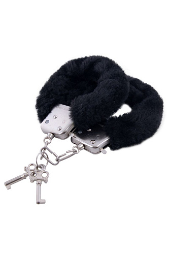 Наручники с чёрной опушкой ToyFa 951031