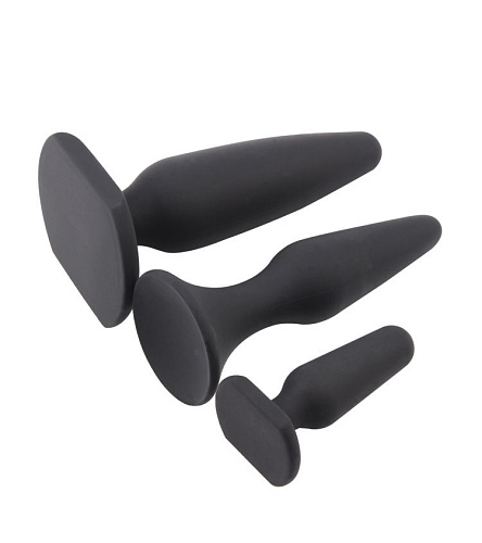 Набор из 3 чёрных анальных пробок Chisa Anal Traimer Kit CN-101257842