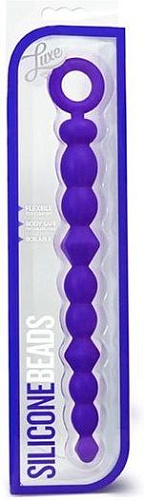 Синяя силиконовая анальная цепочка Blush Novelties SILICONE BEADS INDIGO BL-23942 (24,6 см)