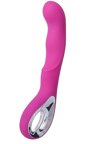 Розовый вибратор с загнутым кончиком Erotist Ave 541001 (20 см)