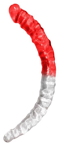Прозрачно-красный двусторонний фаллоимитатор NMC 111826 (46 см)