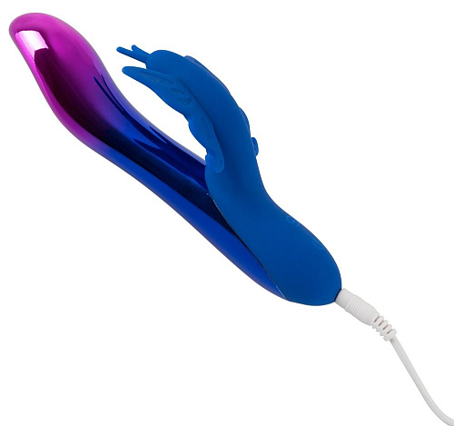 Вибростимулятор с синей клиторальной бабочкой и фиолетовой подсветкой Orion Sparkling Butterfly 05942100000 (19,4 см)
