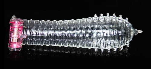 Прозрачная закрытая насадка на член с рельефом Brazzers BRR003 (14,5 см)