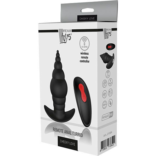 Чёрный анальный вибромассажёр Dream Toys REMOTE ANAL TURRID 21584 (12,7 см)
