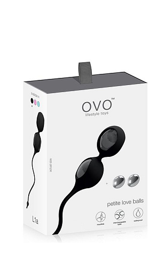 Чёрные вагинальные шарики OVO L1A BLACK