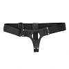 Чёрные кожаные трусики для больших насадок БДСМ арсенал 52010ars