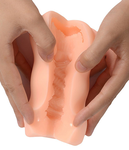 Мастурбатор телесного цвета  со сложным внутренним рельефом Real Real Woman RW72104